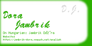 dora jambrik business card